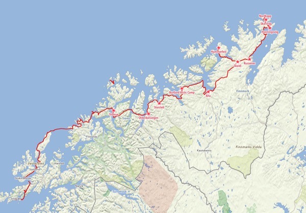 Arctic Norway map